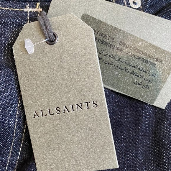 All Saints Denim Jeans dark blue pants NEW tapered - Picture 4 of 8